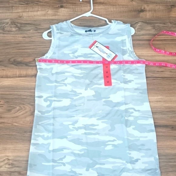 NWT Hilary Radley gray camo rayon sleeveless midi maxi column dress size M - Picture 6 of 8
